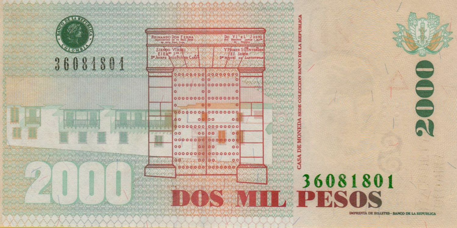 Colombia 2000 2014 UNC P-457/z